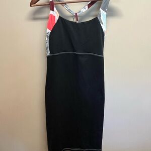 Title Nine Black and Multicolor cross back dress